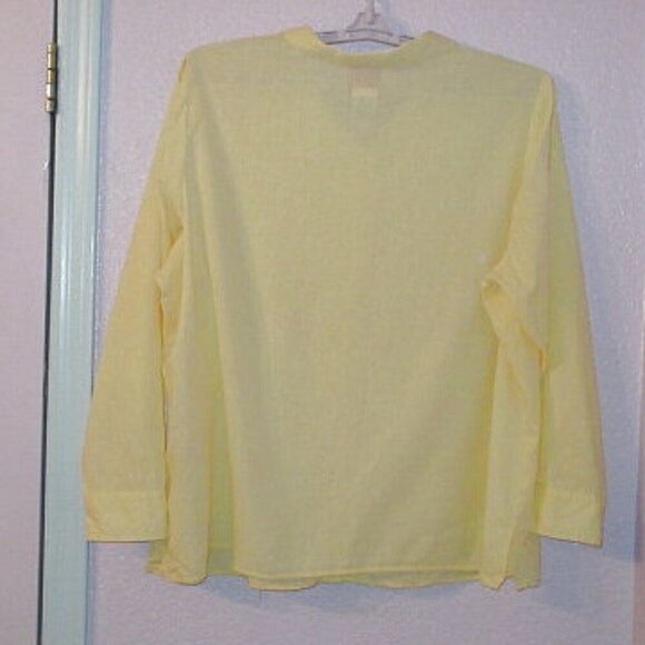 Quacker Factory 2 Piece Tunic Top 2X Butter Yellow Rhinestones Linen Bl Coastal - Picture 6 of 12